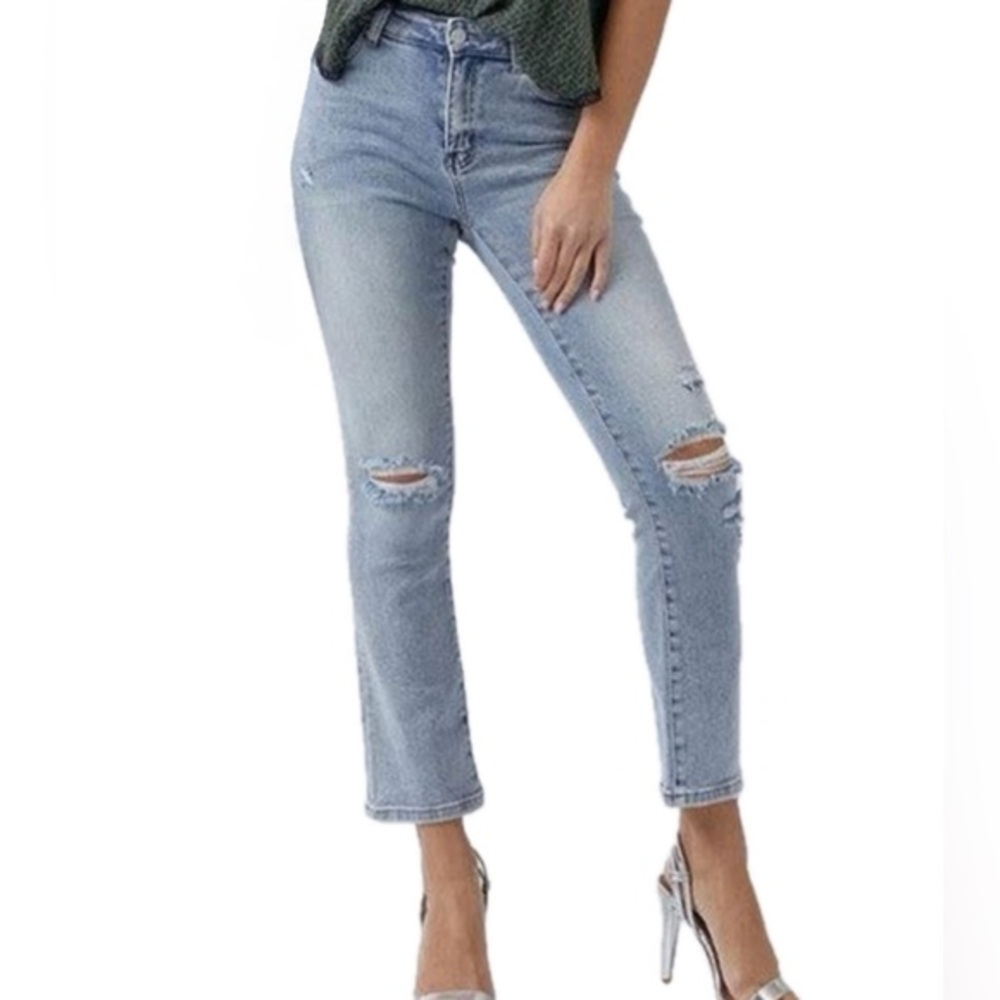 RISEN Jeans Mid Rise Straight Leg Boot Cut STYLE RDHY316  7 / 28